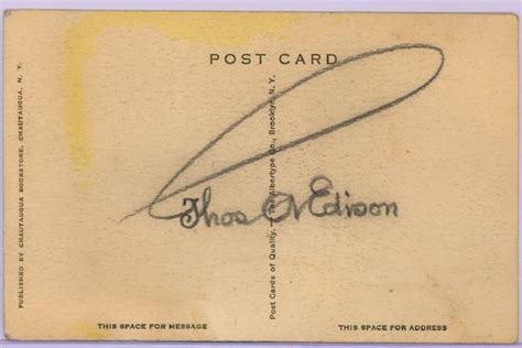 Lot Detail - Large Thomas Edison signature and original postcards