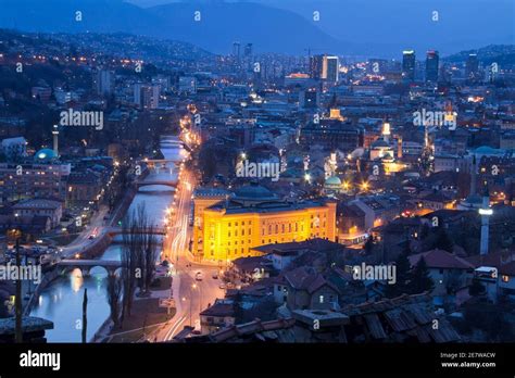 Sarajevo, Bosnia and Herzegovina, at night Stock Photo - Alamy