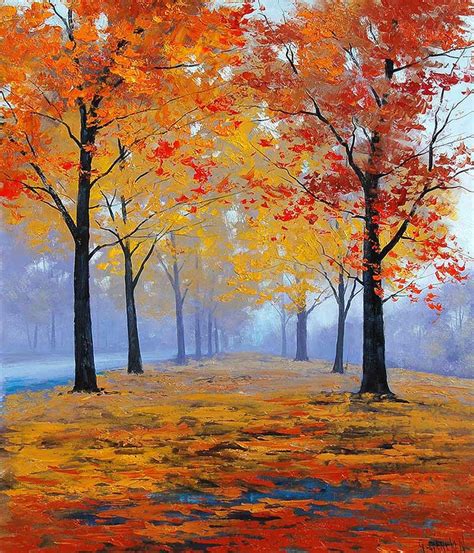 Vibrant Autumn Colors | Autumn painting, Oil paintings fall, Painting