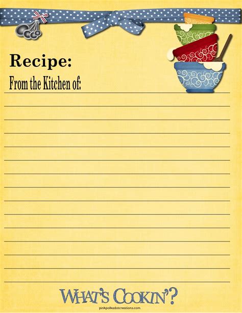 8 Best Images of Full Page Printable Recipe Cards - Free Printable Full Page Recipe Card ...