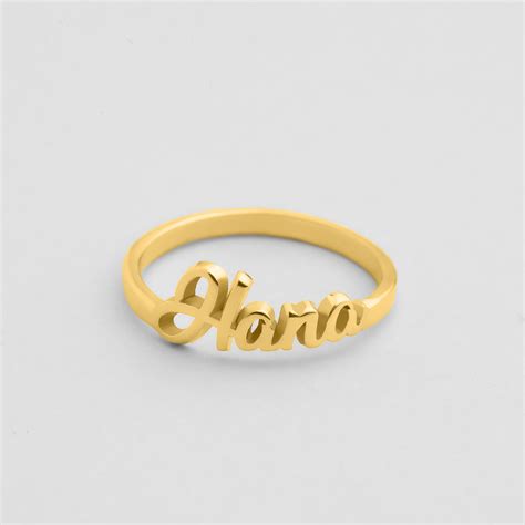 Cursive Name Ring - Gold Electroplated