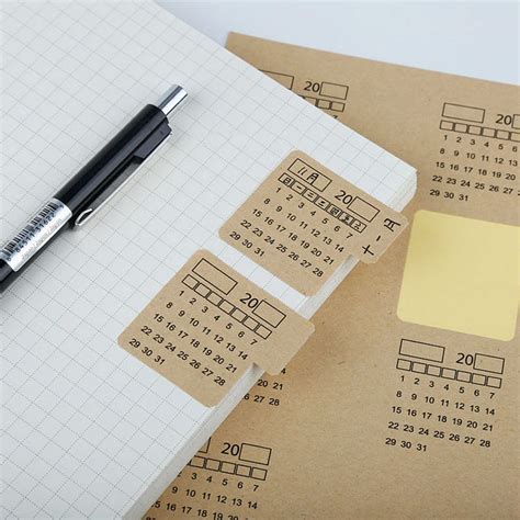 Monthly Calendar Index Sticker for Planner/Appointment/Agenda/Journal/Bullet Self Adhesive Tabs ...