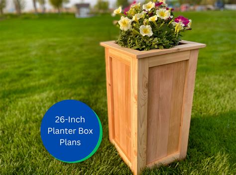 Planter Box Plans 26-inch Cedar Flower Box Outdoor Planter DIY Project Plans - Etsy
