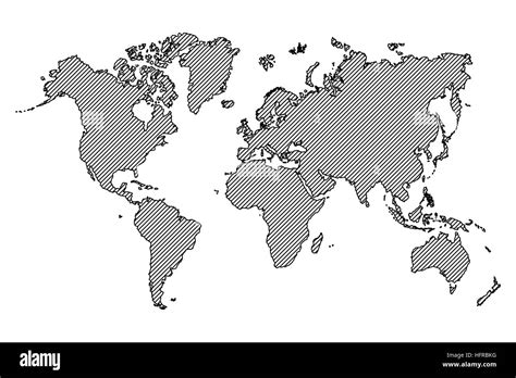 Line drawing world map hi-res stock photography and images - Alamy