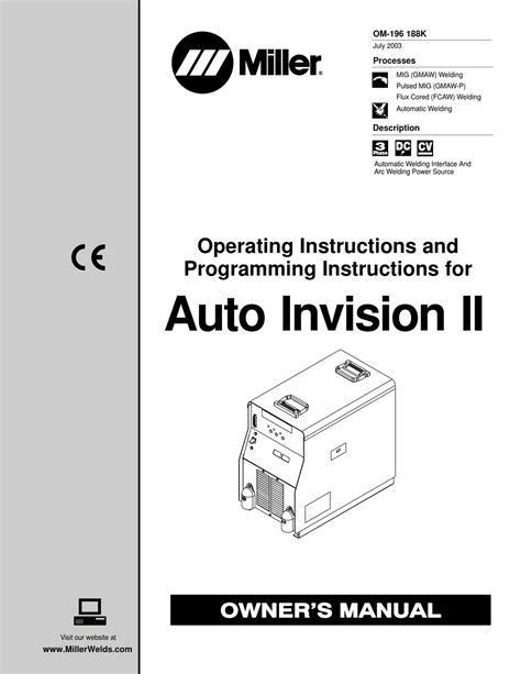 MILLER ELECTRIC WELDER OWNER'S MANUAL Pdf Download | ManualsLib