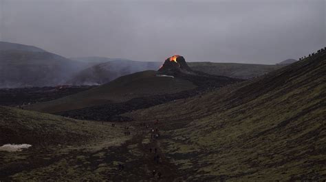 Volcanic Eruption Iceland 2021 People Stock Footage SBV-348365738 - Storyblocks