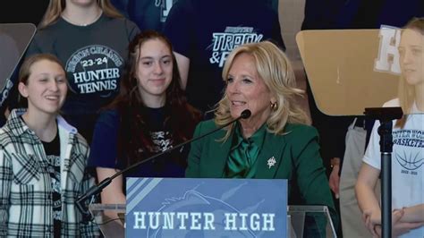 Jill Biden mocked for awkward sign placement at Hunter High School ...