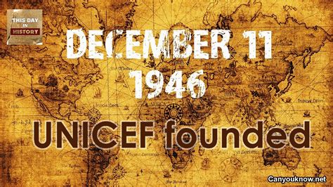 UNICEF founded December 11, 1946 This Day in History - YouTube