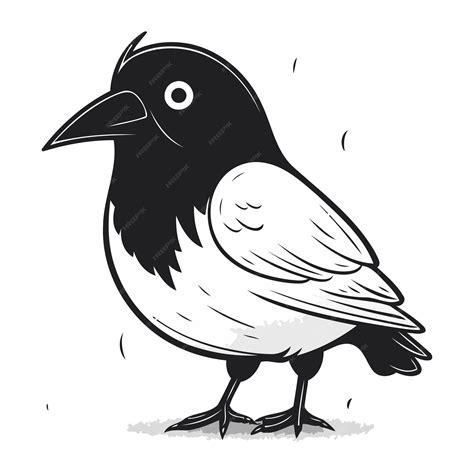 Premium Vector | Crow on a white background vector illustration of a crow