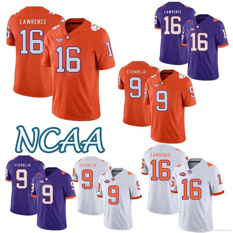 2019 NCAA Clemson Tigers Jersey 16 Trevor Lawrence 9 Travis Etienne Jr ...