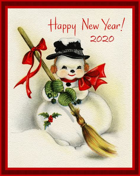 2020 New Year Snowman Card Free Stock Photo - Public Domain Pictures