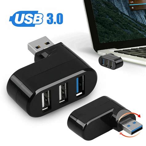 3 Port USB 3.0 Hub High Speed Splitter Multi Plug and Play Bus Powered Expansion Desktop PC ...