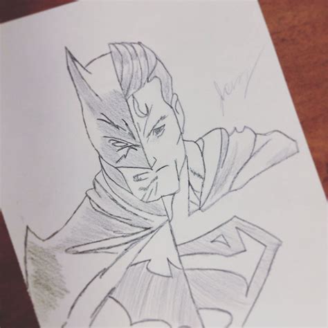 Batman Vs Superman Sketch at PaintingValley.com | Explore collection of ...