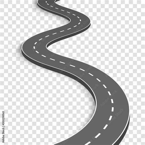 Creative vector illustration of winding curved road. Art design ...