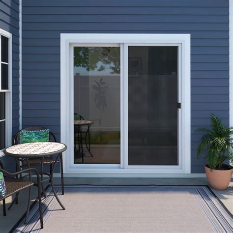 Grisham 36-in x 80-in White Steel Frame Sliding Patio Screen Door in ...