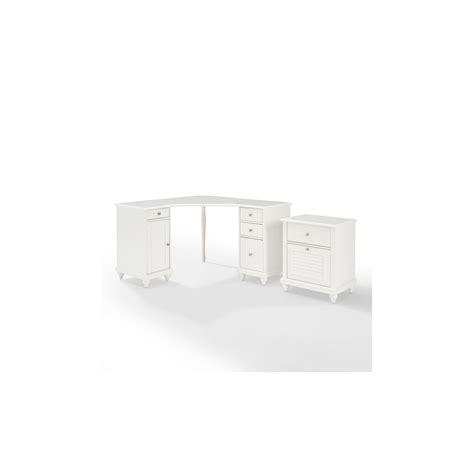 Palmetto 2Pc Corner Desk W/File Cabinet White - Corner Desk & File Cabinet