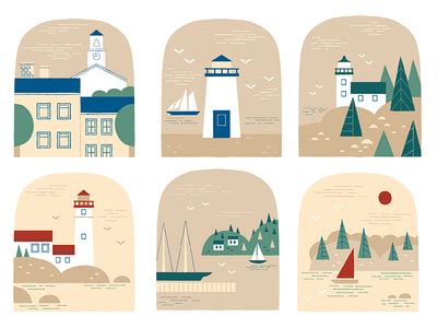 Coastal New England | Graphic design illustration, New england, Illustration design