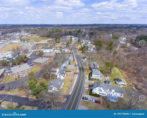 Chelmsford Town Center Aerial View, MA, USA Stock Photo - Image of ...