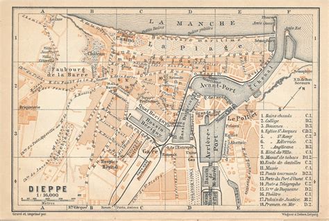 1907 Dieppe France Antique Map - Etsy