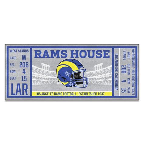 FANMATS NFL - Los Angeles Rams 30 in. x 72 in. Indoor Ticket Runner Rug ...