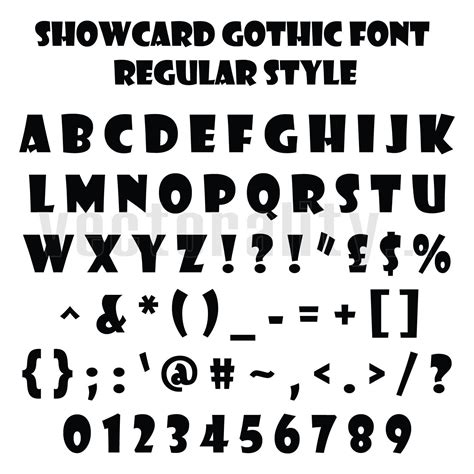 Showcard Gothic Font Regular Style Alphabet Letters Vector Art | Etsy