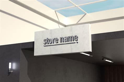 Free 3D Store Sign Mockup | Mockuptree