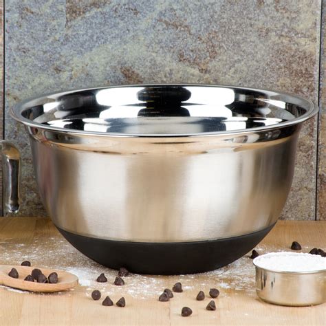 8 Qt. Heavyweight Stainless Steel Mixing Bowl With Bottom Grip/Non-Slip ...