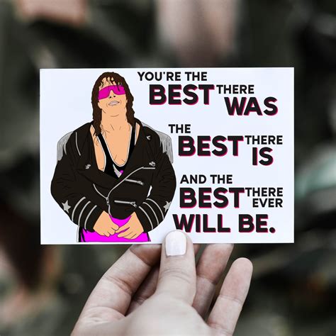 Bret Hart Greeting Card the Best There Was... Wrestling Old School 80s ...