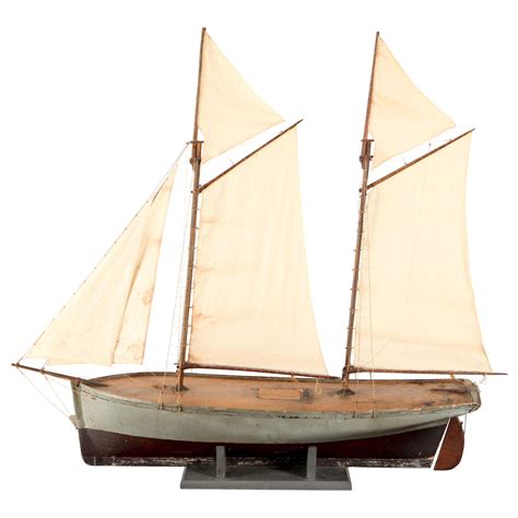 Large Scale Five Sail Ship Model at 1stdibs