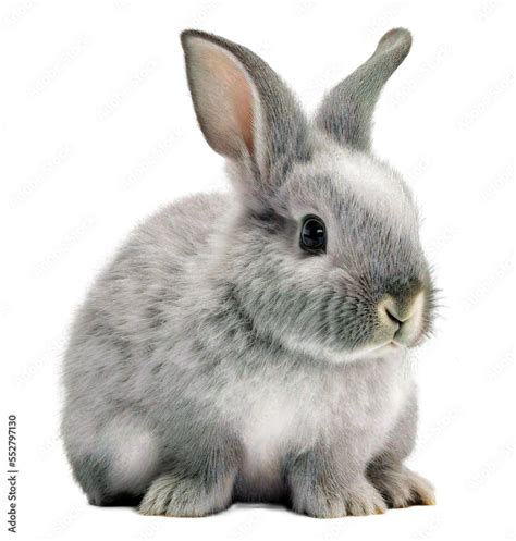 cute adorable fluffy rabbit isolated on transparant background Stock ...