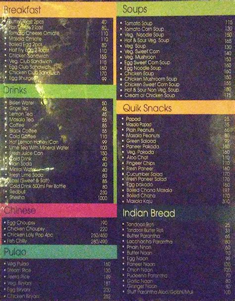 Menu at The Gem Bar, New Delhi