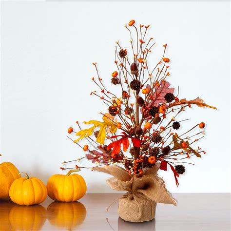 Glitzhome 20 "H Harvest Table Tree Decor Tabletop Centerpiece, Warm Color - Walmart.com