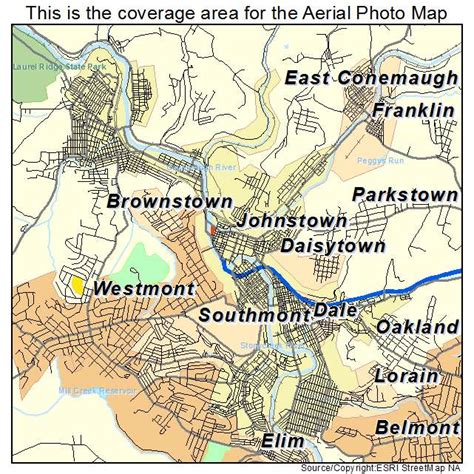 Aerial Photography Map of Johnstown, PA Pennsylvania