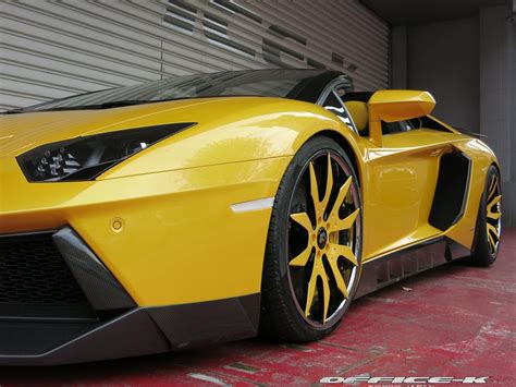 Yellow Lamborghini Aventador Roadster by Office-K - GTspirit