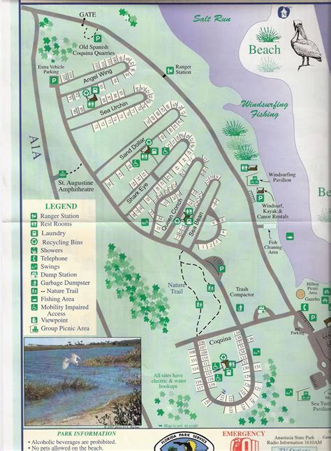 Campground Map - Anastasia State Park - St. Augustine - Florida ...