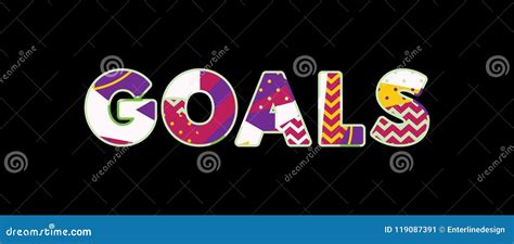 Goals Concept Word Art Illustration Stock Vector - Illustration of goals, typescript: 119087391