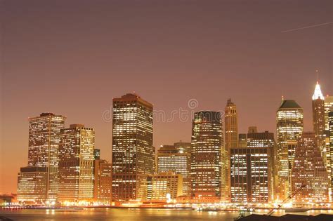 Lower Manhattan skyline stock image. Image of night, nation - 1347989