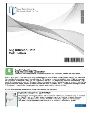 Fillable Online Ivig Infusion Rate Calculation - mybooklibrary.Com Fax ...