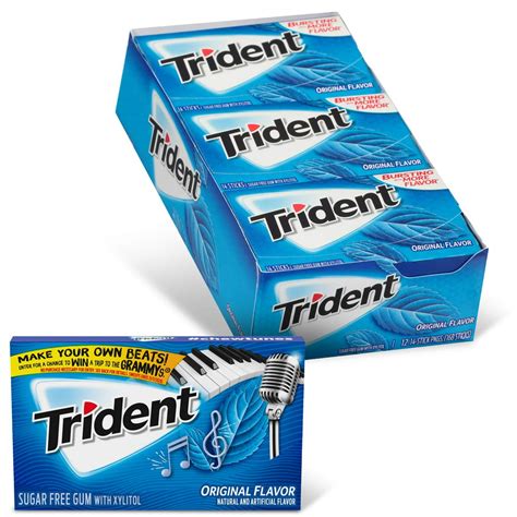 Trident Original Flavor Sugar Free Gum - with Xylitol - 12 Packs (168 Pieces Total) - Walmart ...