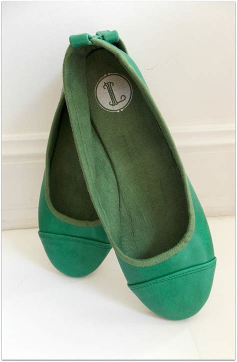 LUNAR. Sea Green Flats / Women Shoes / Leather Flat Shoes / | Etsy