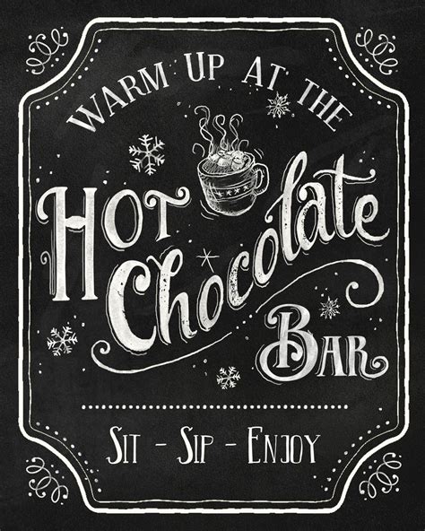 Hot Cocoa Bar Sign Free Printable