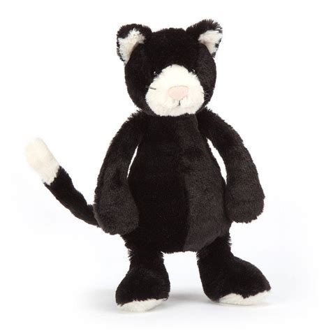 Jellycat Bashful Black and White Kitten Stuffed Animal, Small, 7 inches | Black and white ...