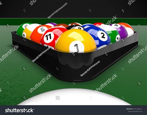American Pool Billiards Balls Rack Triangle Table Set Up 3D Render #Ad , #sponsored, #Billiards# ...