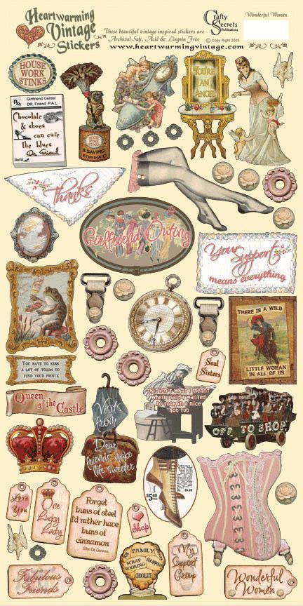 Heartwarming Vintage Stickers - Wonderful Women | Vintage scrapbook ...