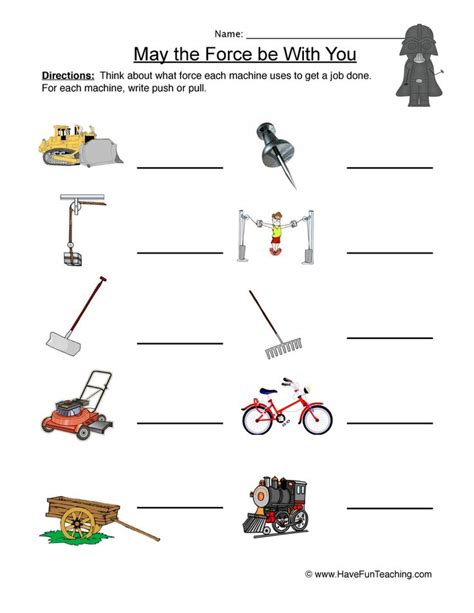 Labeling Force and Motion Worksheet | Have Fun Teaching | Force and ...