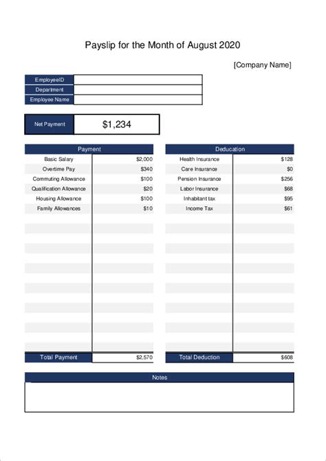 Payslip Template Excel Free Download - Nisma.Info