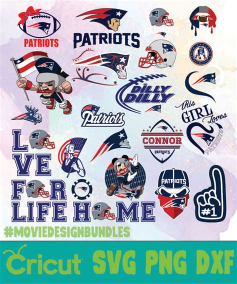 NEW ENGLAND PATRIOTS LOGO BUNDLES SVG PNG DXF - Movie Design Bundles