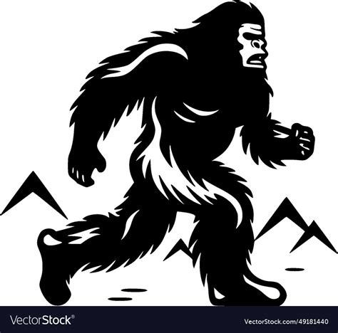 Bigfoot - black and white Royalty Free Vector Image