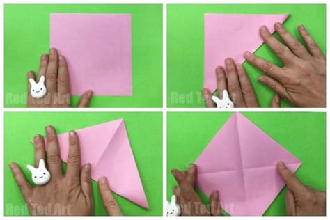 Easy Origami Pig Face - Red Ted Art - Kids Crafts