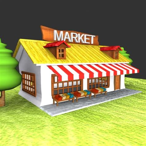 Mercado de dibujos animados Modelo 3D $13 - .3ds .fbx .unknown .obj ...